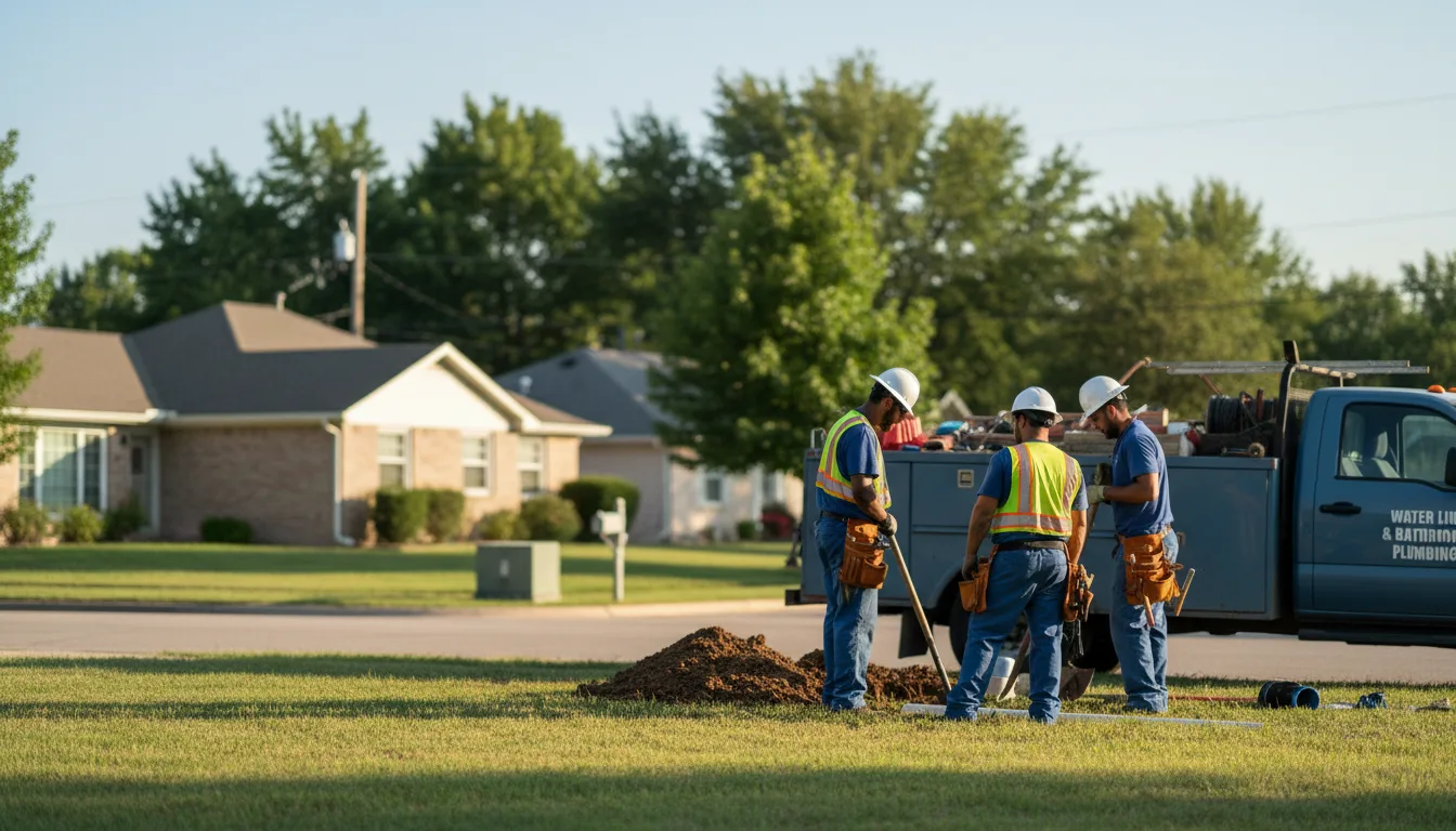 Residential water line and bathroom plumbing service in Adrian, PA